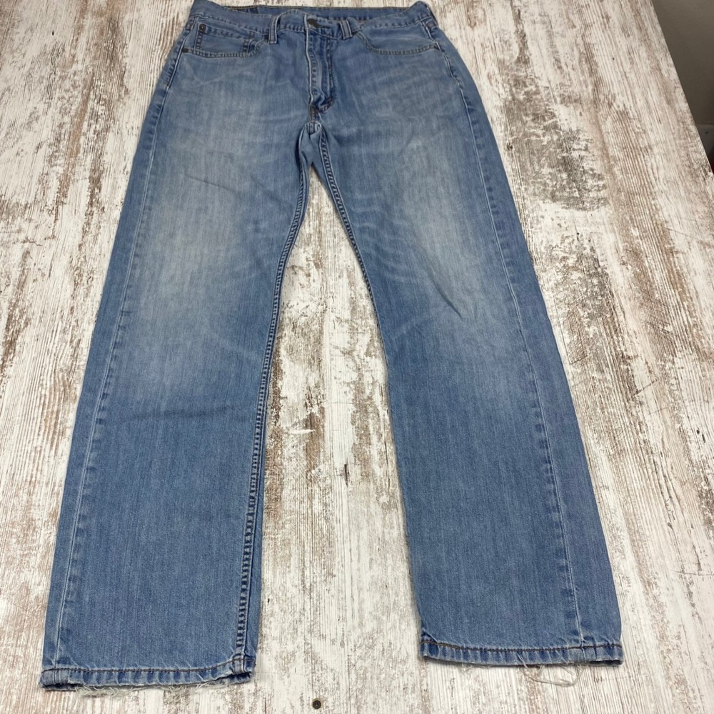 Levi's 505 Straight Leg Jeans 33x32 Blue Cabana Workwear Heritage Denim